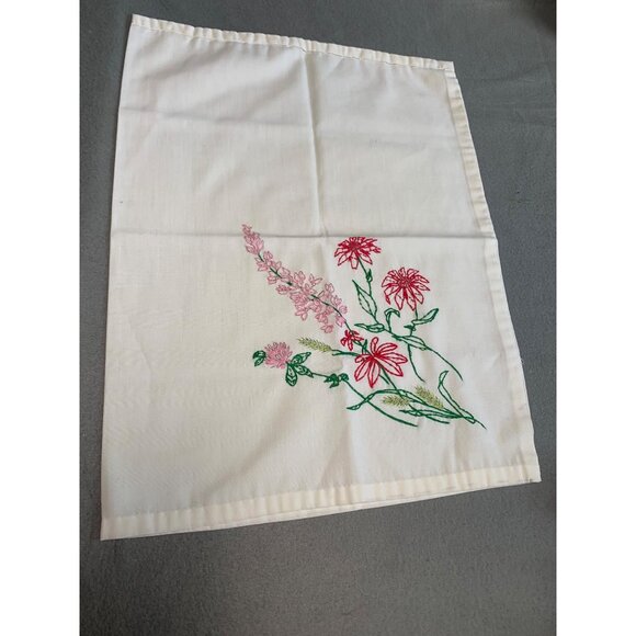 Vintage Hand-Embroidered Floral Pillow Cover - Picture 3 of 12